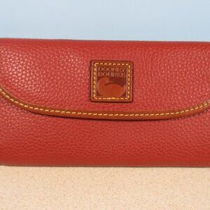 Dooney & Bourke Pebble Grain Continental Clutch Wallet, TERRACOTTA, EUC
